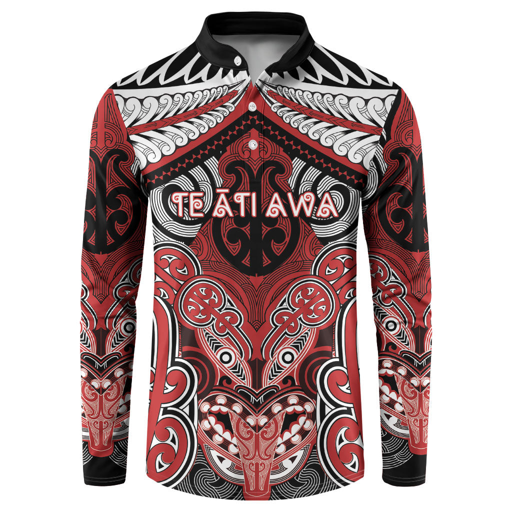 Aotearoa Iwi Te Ati Awa Personalised Button Sweatshirt Maori Kowhaiwhai Pattern