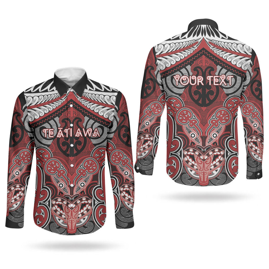 Aotearoa Iwi Te Ati Awa Personalised Couples Matching Off Shoulder Maxi Dress and Long Sleeve Button Shirt Maori Kowhaiwhai Pattern
