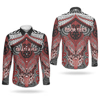 Aotearoa Iwi Te Ati Awa Personalised Couples Matching Short Sleeve Bodycon Dress and Long Sleeve Button Shirt Maori Kowhaiwhai Pattern