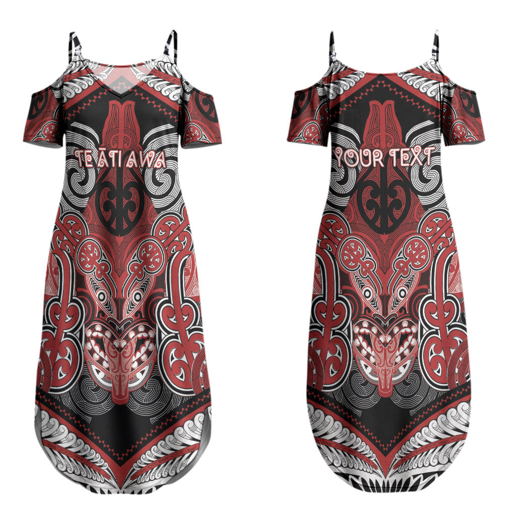 Aotearoa Iwi Te Ati Awa Personalised Couples Matching Summer Maxi Dress and Long Sleeve Button Shirt Maori Kowhaiwhai Pattern