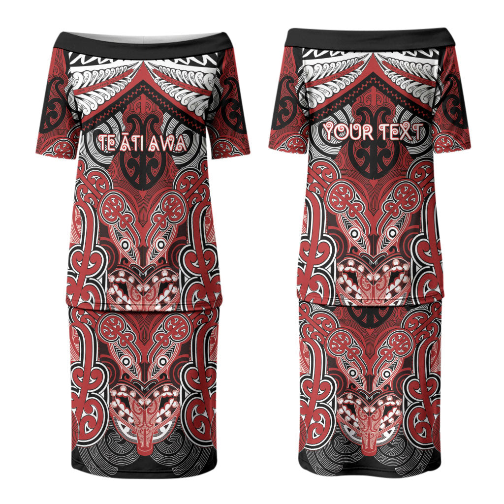 Aotearoa Iwi Te Ati Awa Personalised Family Matching Puletasi and Hawaiian Shirt Maori Kowhaiwhai Pattern