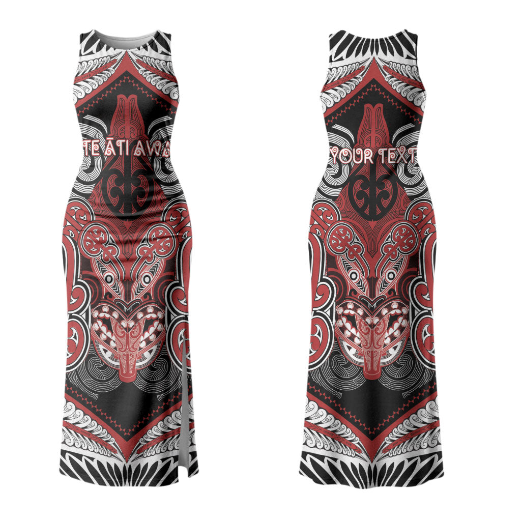 Aotearoa Iwi Te Ati Awa Personalised Family Matching Tank Maxi Dress and Hawaiian Shirt Maori Kowhaiwhai Pattern