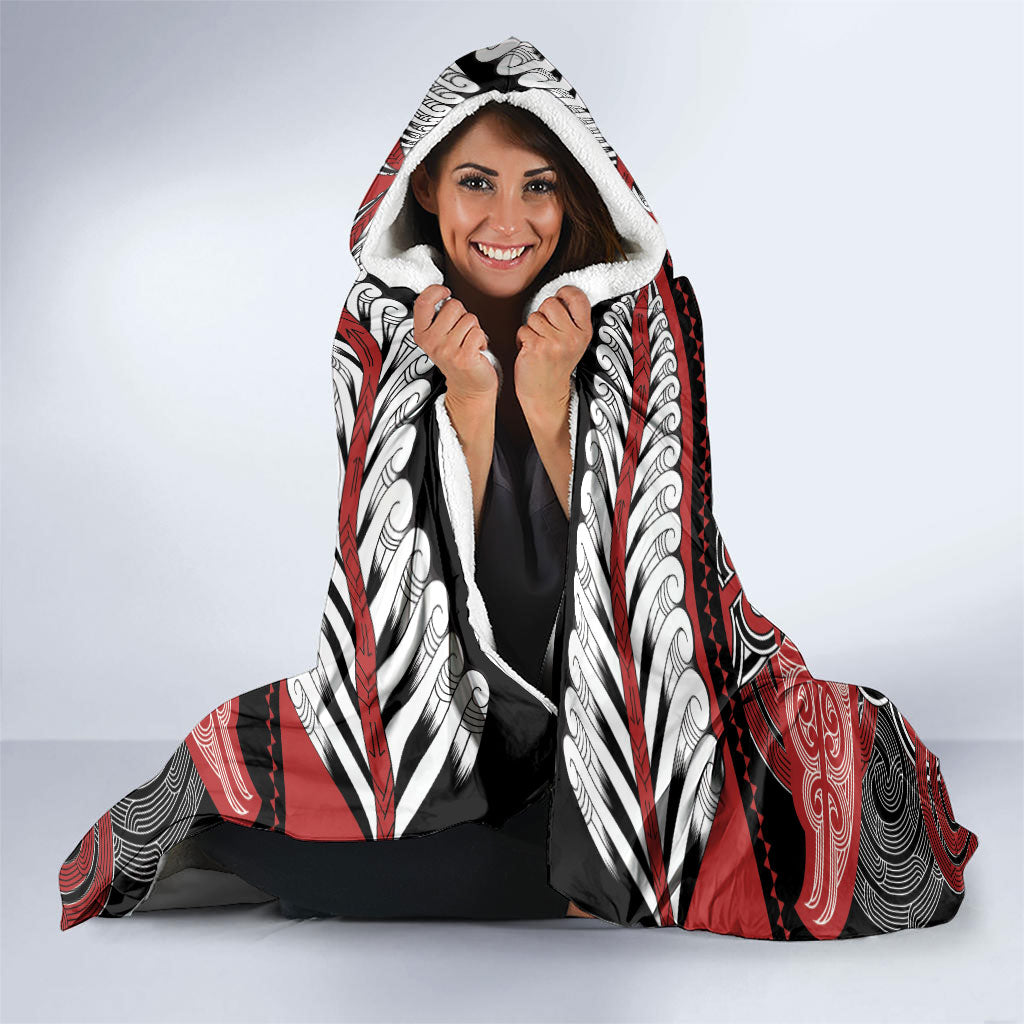 Aotearoa Iwi Te Ati Awa Hooded Blanket Maori Kowhaiwhai Pattern