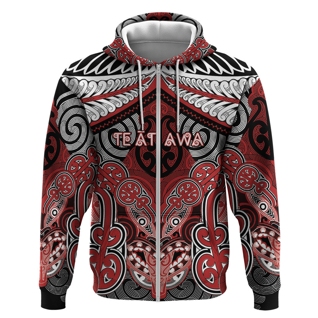 Aotearoa Iwi Te Ati Awa Personalised Hoodie Maori Kowhaiwhai Pattern