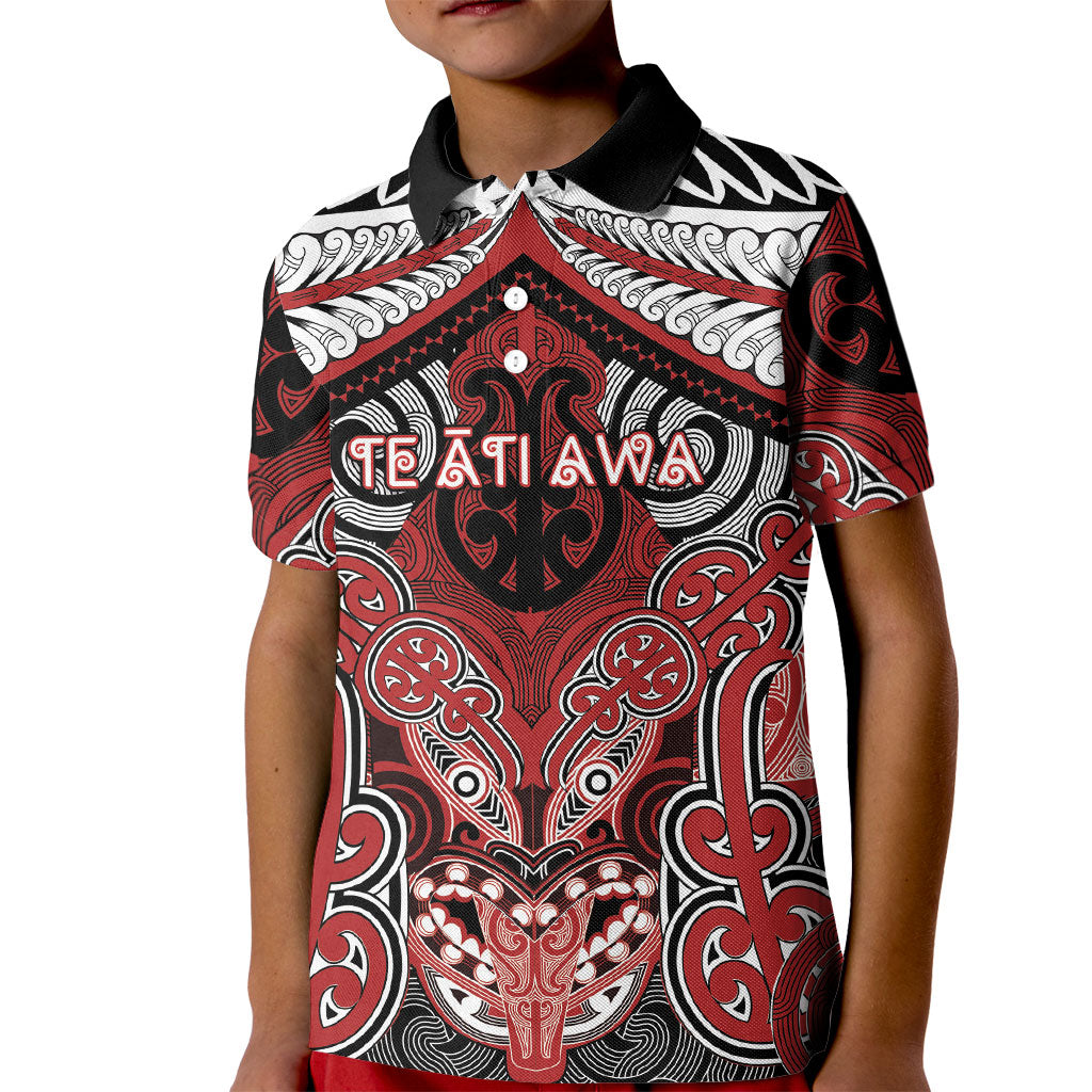 Aotearoa Iwi Te Ati Awa Personalised Kid Polo Shirt Maori Kowhaiwhai Pattern