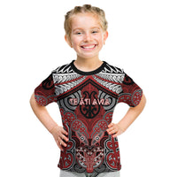 Aotearoa Iwi Te Ati Awa Personalised Kid T Shirt Maori Kowhaiwhai Pattern