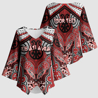 Aotearoa Iwi Te Ati Awa Personalised Kimono Sleeve Blouse Maori Kowhaiwhai Pattern