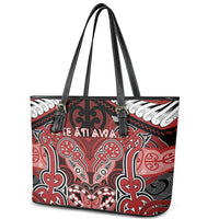 Aotearoa Iwi Te Ati Awa Leather Tote Bag Maori Kowhaiwhai Pattern