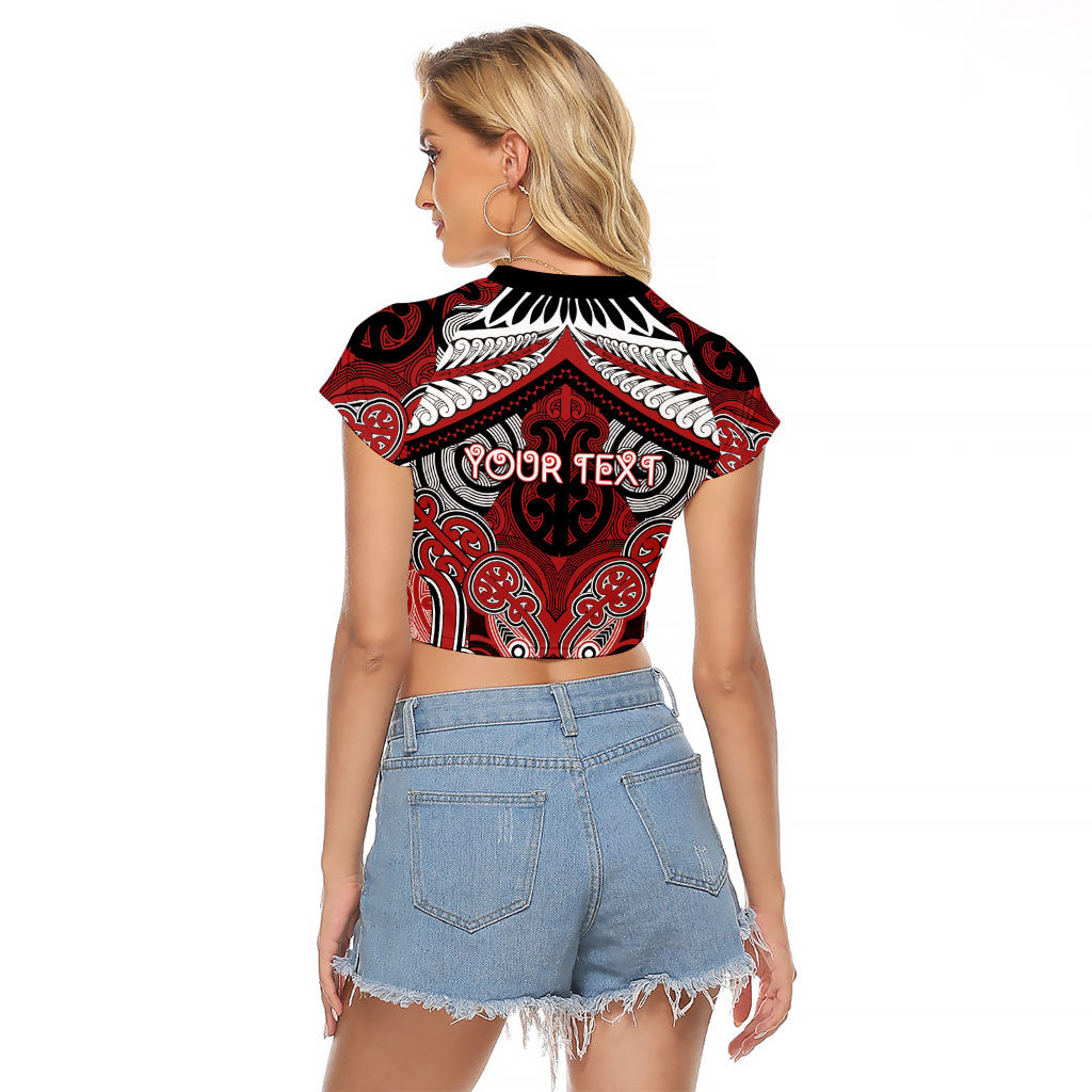 Aotearoa Iwi Te Ati Awa Personalised Raglan Cropped T Shirt Maori Kowhaiwhai Pattern