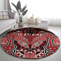 Aotearoa Iwi Te Ati Awa Round Carpet Maori Kowhaiwhai Pattern