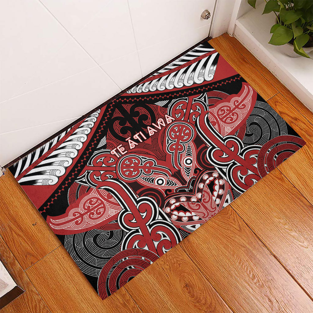Aotearoa Iwi Te Ati Awa Rubber Doormat Maori Kowhaiwhai Pattern