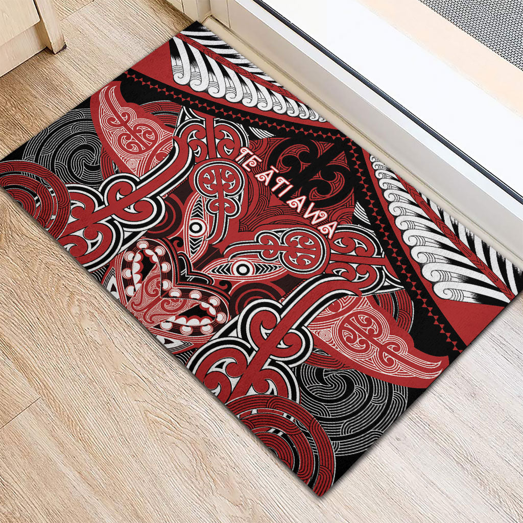 Aotearoa Iwi Te Ati Awa Rubber Doormat Maori Kowhaiwhai Pattern