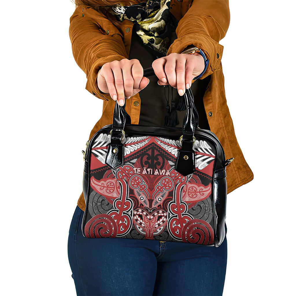 Aotearoa Iwi Te Ati Awa Shoulder Handbag Maori Kowhaiwhai Pattern