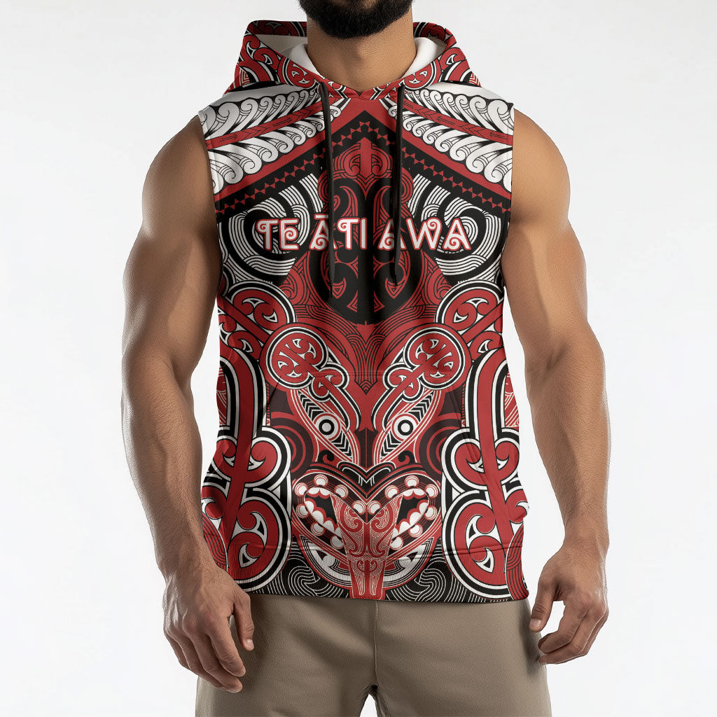Aotearoa Iwi Te Ati Awa Personalised Sleeveless Hoodie Maori Kowhaiwhai Pattern