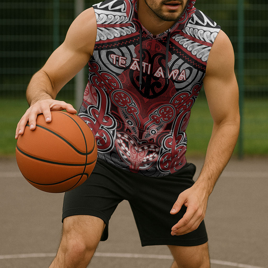 Aotearoa Iwi Te Ati Awa Personalised Sleeveless Hoodie Maori Kowhaiwhai Pattern