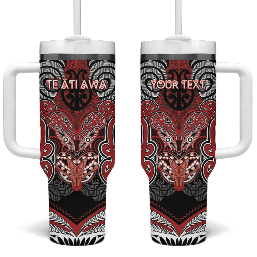 Aotearoa Iwi Te Ati Awa Personalised Tumbler With Handle Maori Kowhaiwhai Pattern