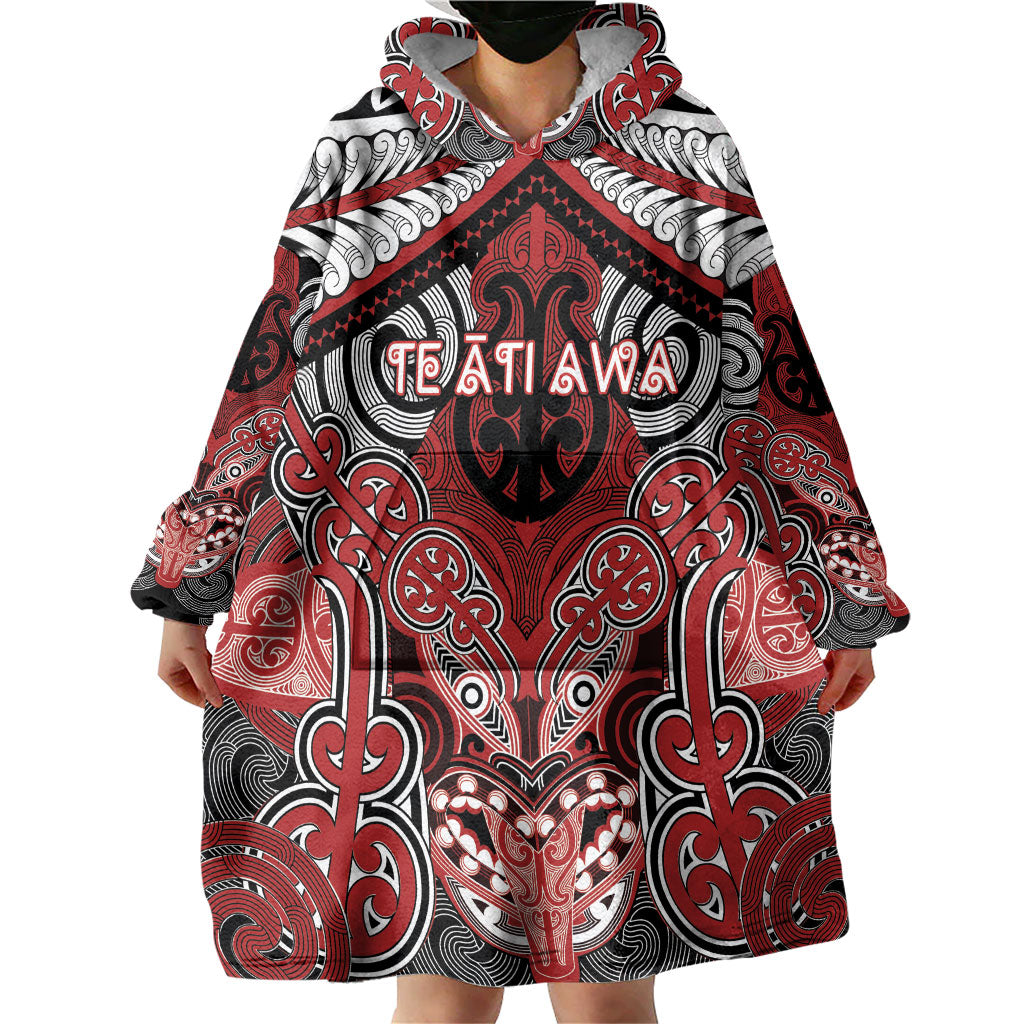 Aotearoa Iwi Te Ati Awa Personalised Wearable Blanket Hoodie Maori Kowhaiwhai Pattern