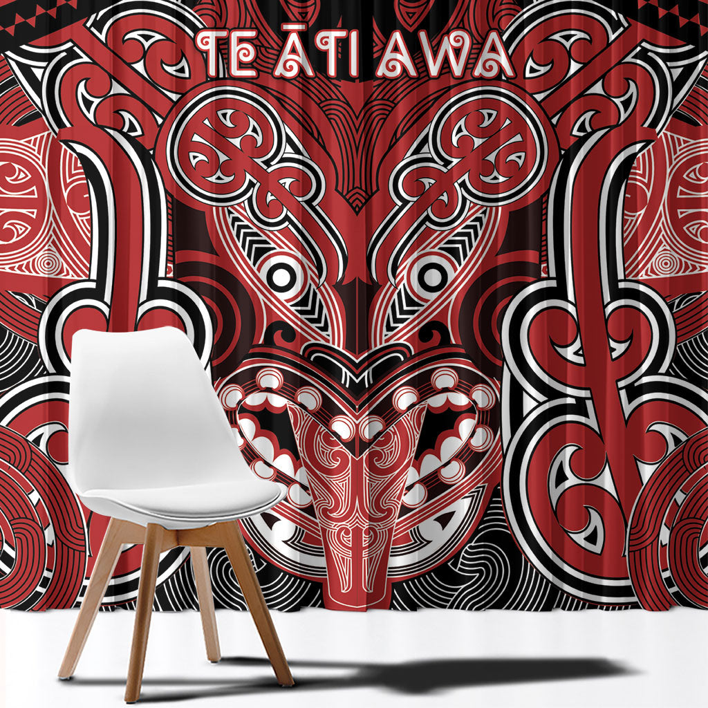 Aotearoa Iwi Te Ati Awa Window Curtain Maori Kowhaiwhai Pattern