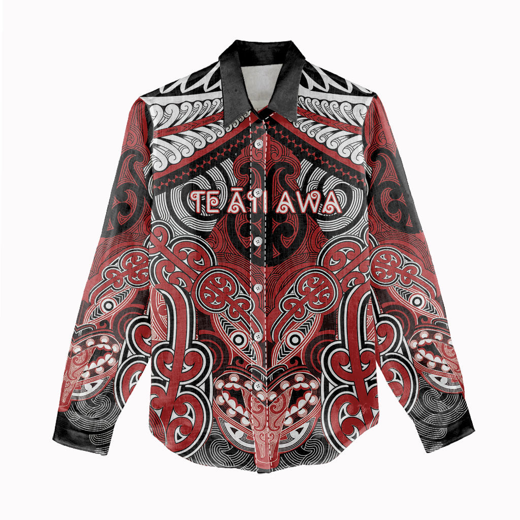 Aotearoa Iwi Te Ati Awa Personalised Women Casual Shirt Maori Kowhaiwhai Pattern
