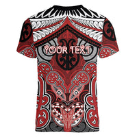 Aotearoa Iwi Te Ati Awa Personalised Women V-Neck T-Shirt Maori Kowhaiwhai Pattern