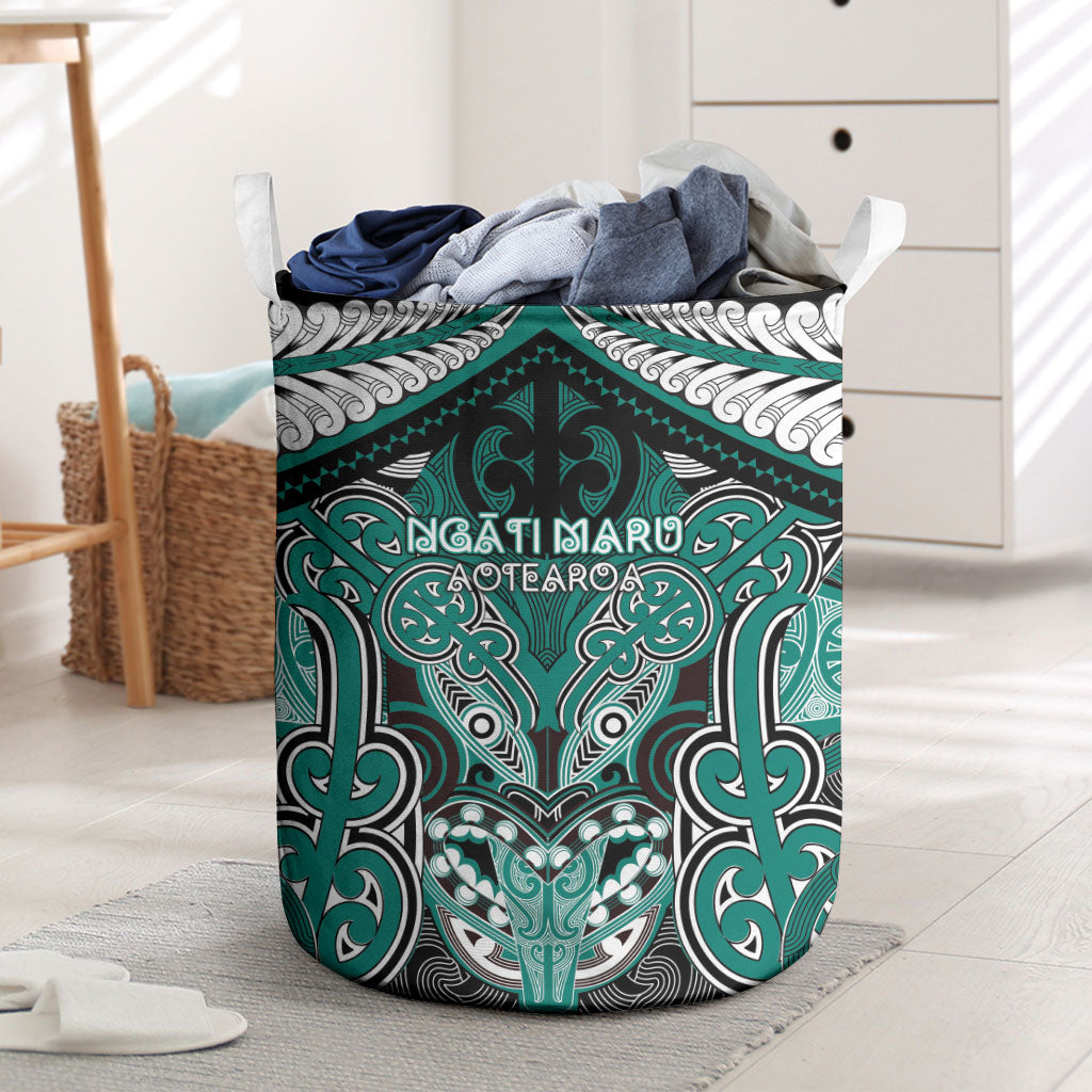 Aotearoa Iwi Ngati Maru Laundry Basket Maori Kowhaiwhai Pattern