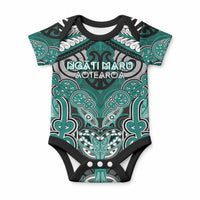 Aotearoa Iwi Ngati Maru Personalised Baby Onesie Maori Kowhaiwhai Pattern