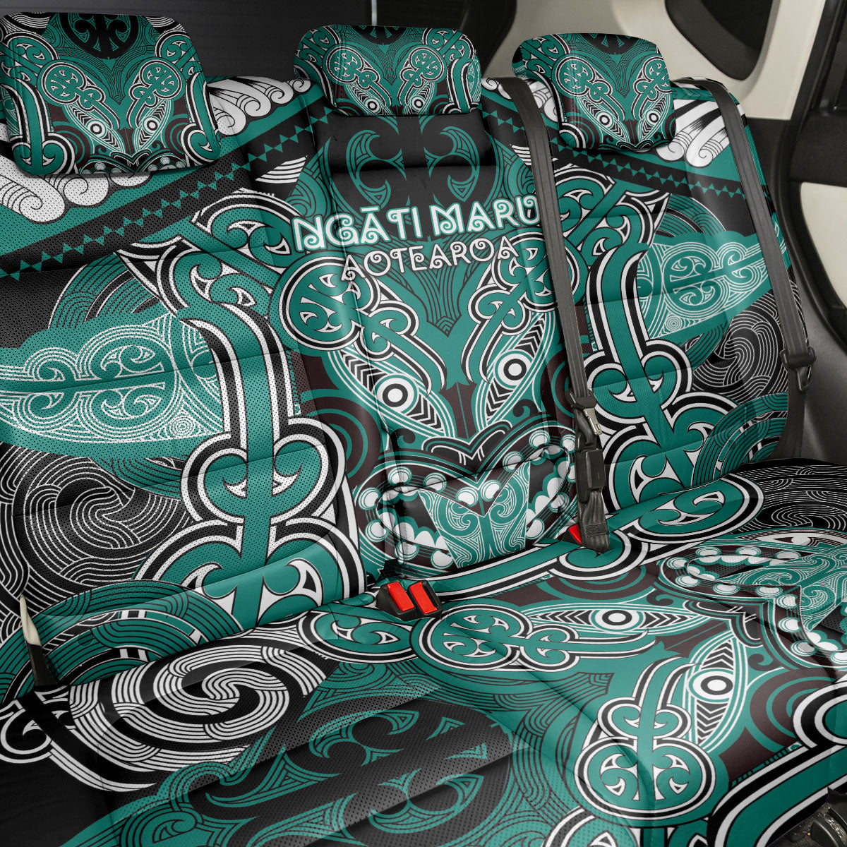 Aotearoa Iwi Ngati Maru Back Car Seat Cover Maori Kowhaiwhai Pattern