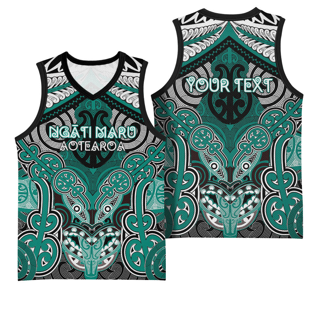 Aotearoa Iwi Ngati Maru Personalised Basketball Jersey Maori Kowhaiwhai Pattern