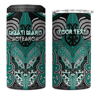Aotearoa Iwi Ngati Maru Personalised 4 in 1 Can Cooler Tumbler Maori Kowhaiwhai Pattern