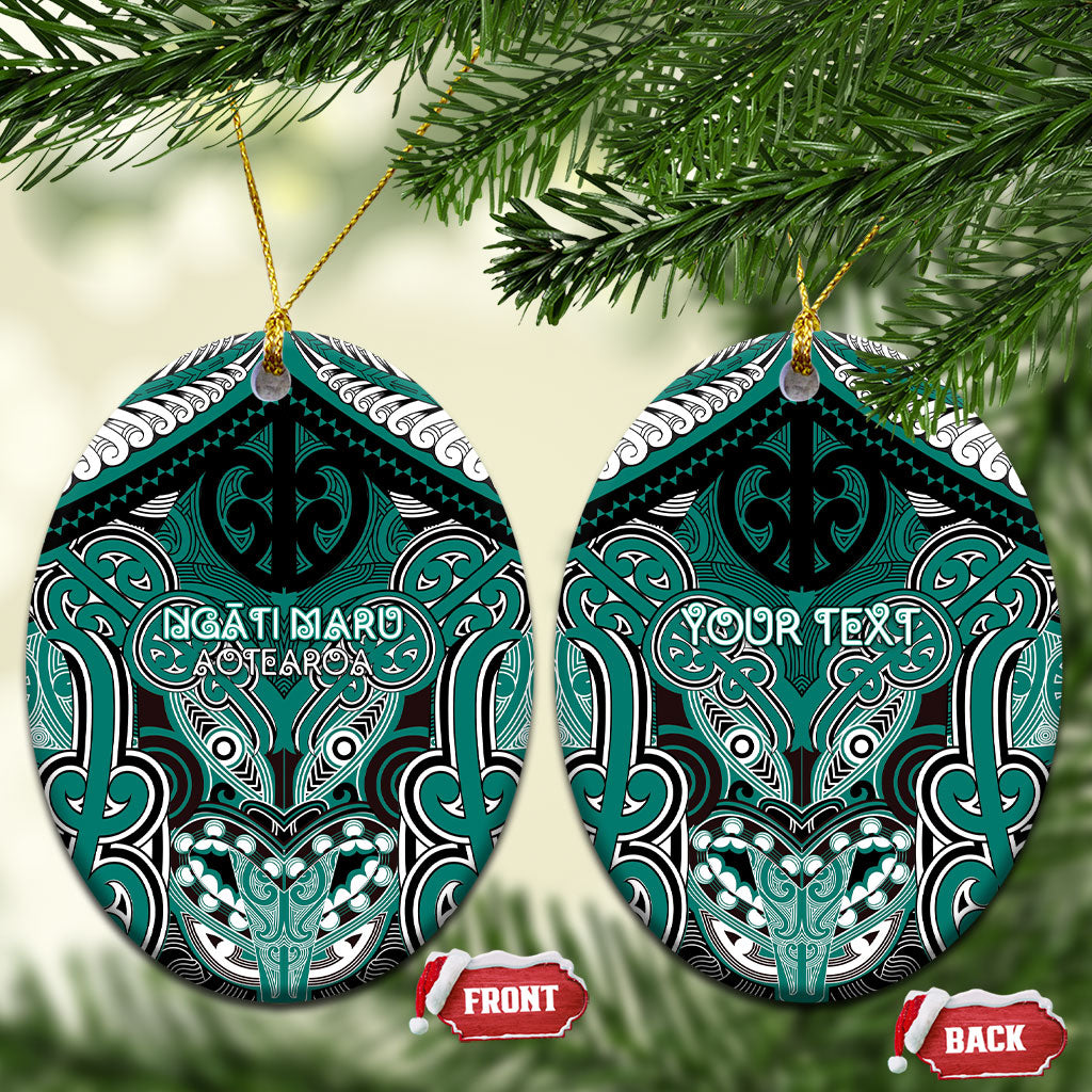 Aotearoa Iwi Ngati Maru Personalised Ceramic Ornament Maori Kowhaiwhai Pattern