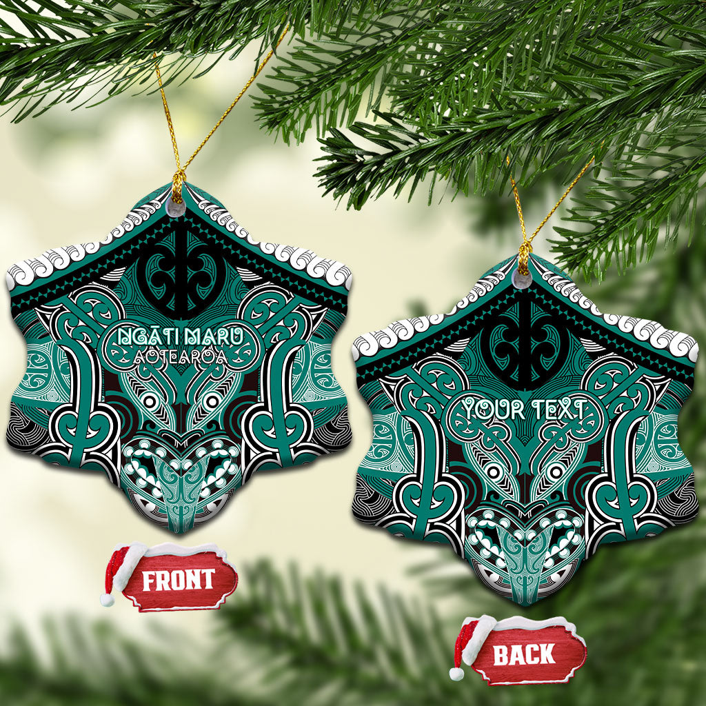 Aotearoa Iwi Ngati Maru Personalised Ceramic Ornament Maori Kowhaiwhai Pattern