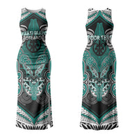 Aotearoa Iwi Ngati Maru Personalised Couples Matching Tank Maxi Dress and Hawaiian Shirt Maori Kowhaiwhai Pattern