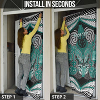 Aotearoa Iwi Ngati Maru Personalised Door Cover Maori Kowhaiwhai Pattern