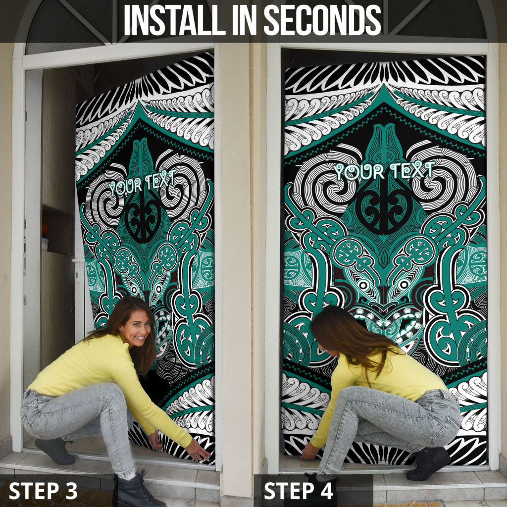 Aotearoa Iwi Ngati Maru Personalised Door Cover Maori Kowhaiwhai Pattern
