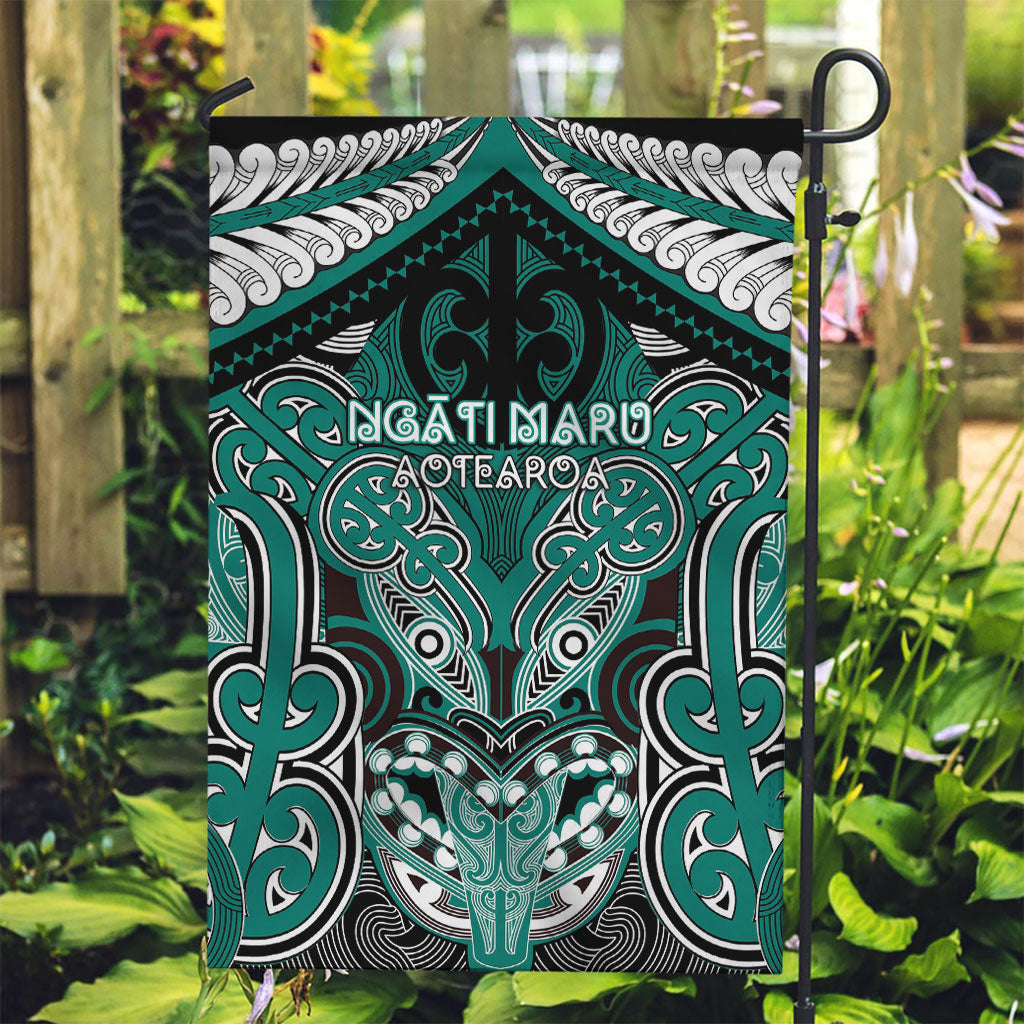 Aotearoa Iwi Ngati Maru Garden Flag Maori Kowhaiwhai Pattern