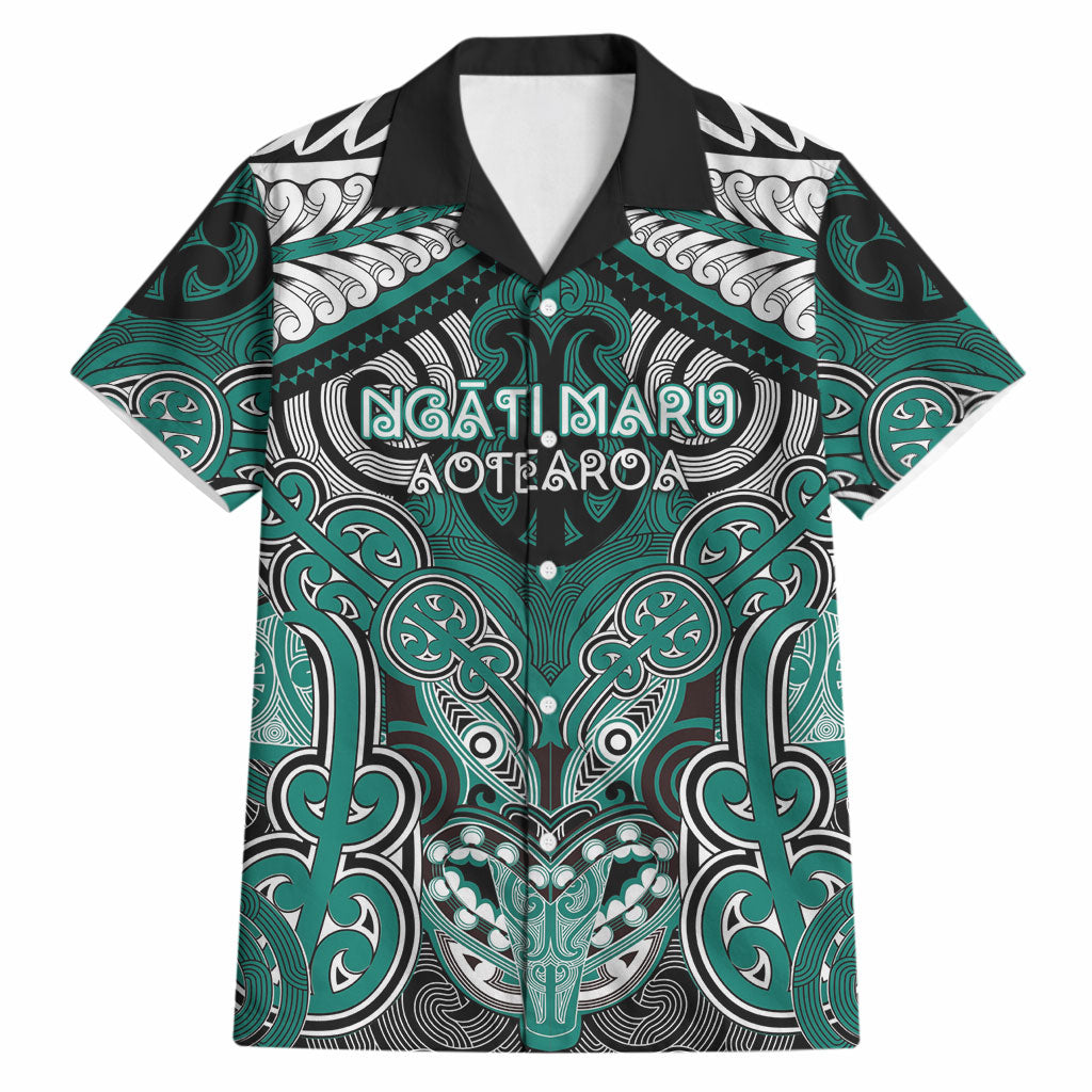 Aotearoa Iwi Ngati Maru Personalised Hawaiian Shirt Maori Kowhaiwhai Pattern