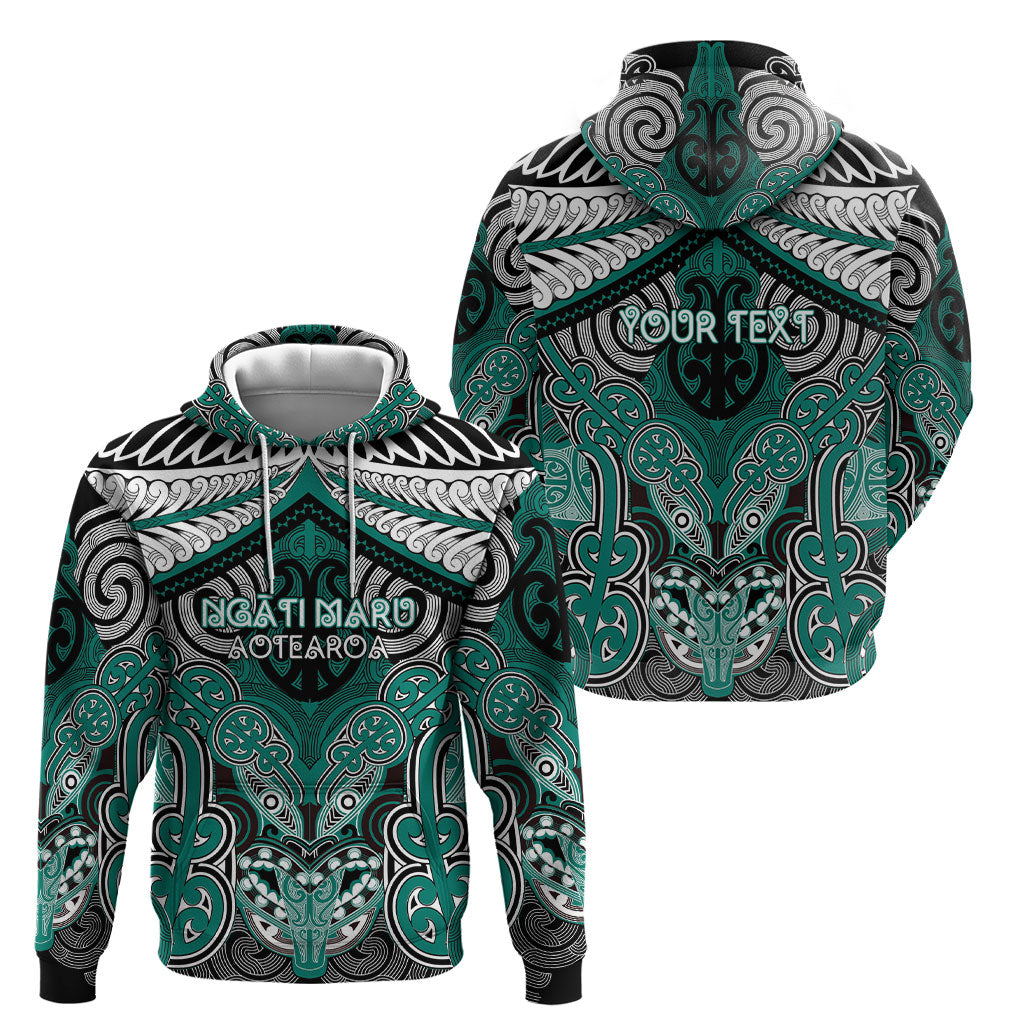 Aotearoa Iwi Ngati Maru Personalised Hoodie Maori Kowhaiwhai Pattern