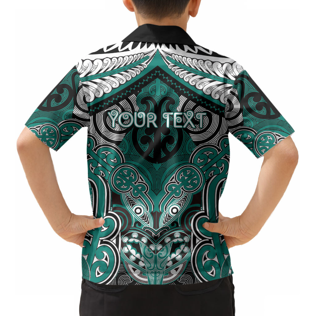 Aotearoa Iwi Ngati Maru Personalised Kid Hawaiian Shirt Maori Kowhaiwhai Pattern