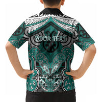 Aotearoa Iwi Ngati Maru Personalised Kid Hawaiian Shirt Maori Kowhaiwhai Pattern