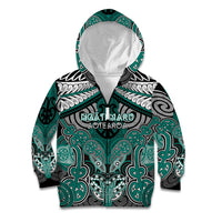 Aotearoa Iwi Ngati Maru Personalised Kid Hoodie Maori Kowhaiwhai Pattern