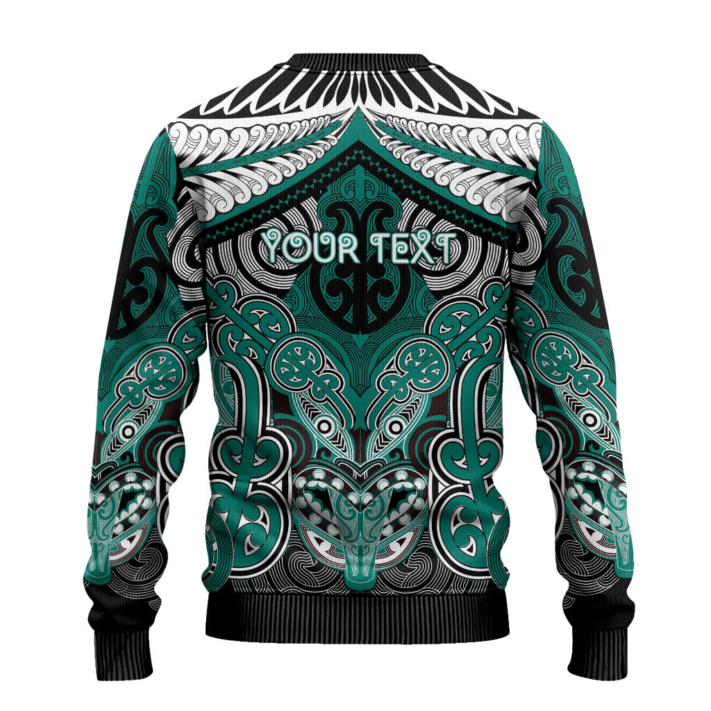 Aotearoa Iwi Ngati Maru Personalised Ugly Christmas Sweater Maori Kowhaiwhai Pattern