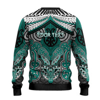 Aotearoa Iwi Ngati Maru Personalised Ugly Christmas Sweater Maori Kowhaiwhai Pattern