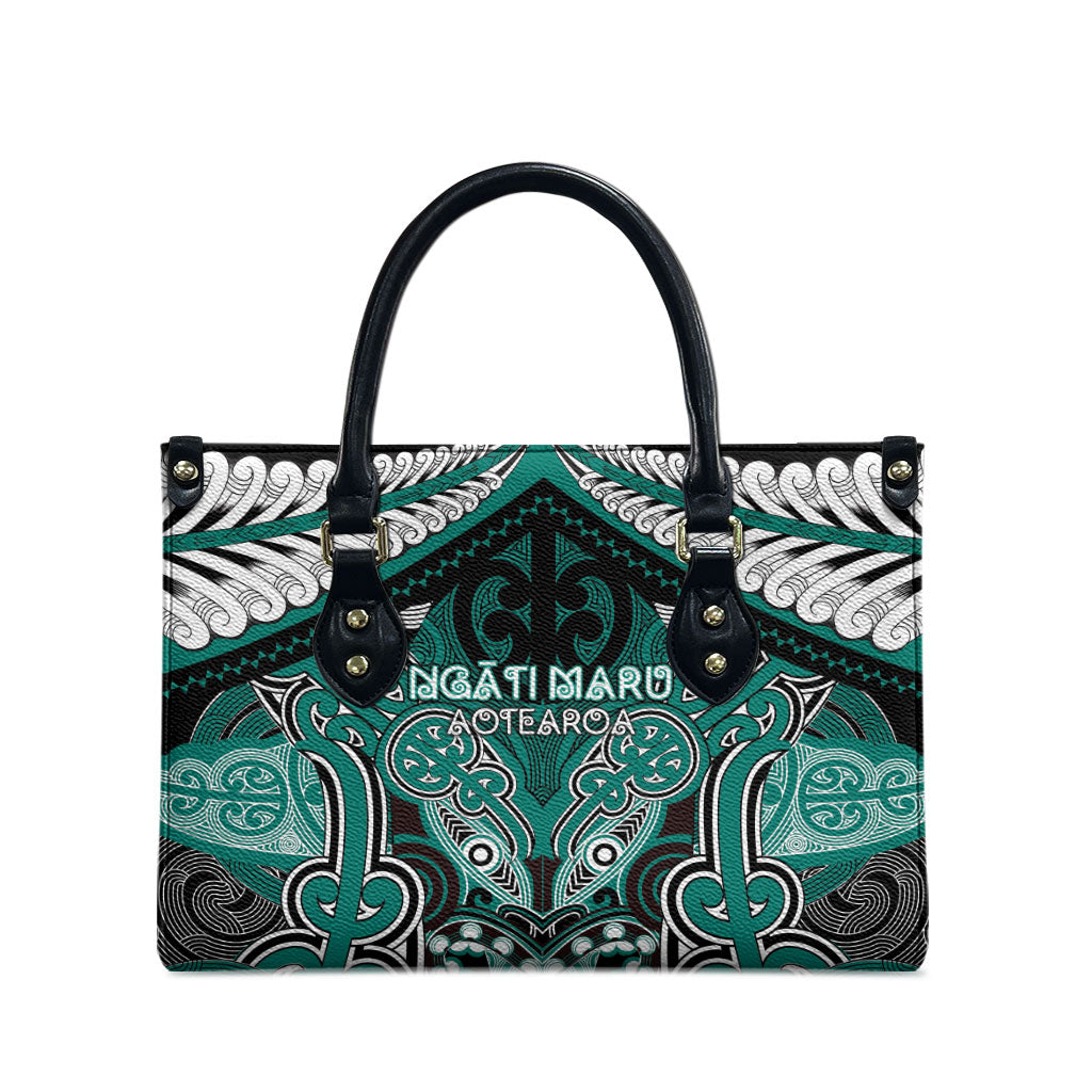 Aotearoa Iwi Ngati Maru Leather Bag Maori Kowhaiwhai Pattern