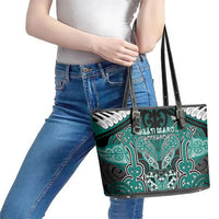 Aotearoa Iwi Ngati Maru Leather Tote Bag Maori Kowhaiwhai Pattern