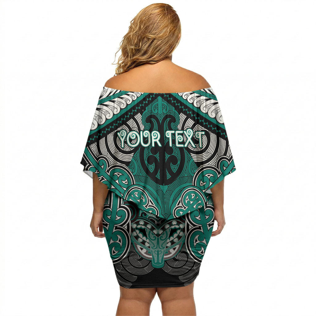 Aotearoa Iwi Ngati Maru Personalised Off Shoulder Short Dress Maori Kowhaiwhai Pattern