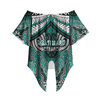 Aotearoa Iwi Ngati Maru Personalised Off Shoulder Wrap Waist Top Maori Kowhaiwhai Pattern