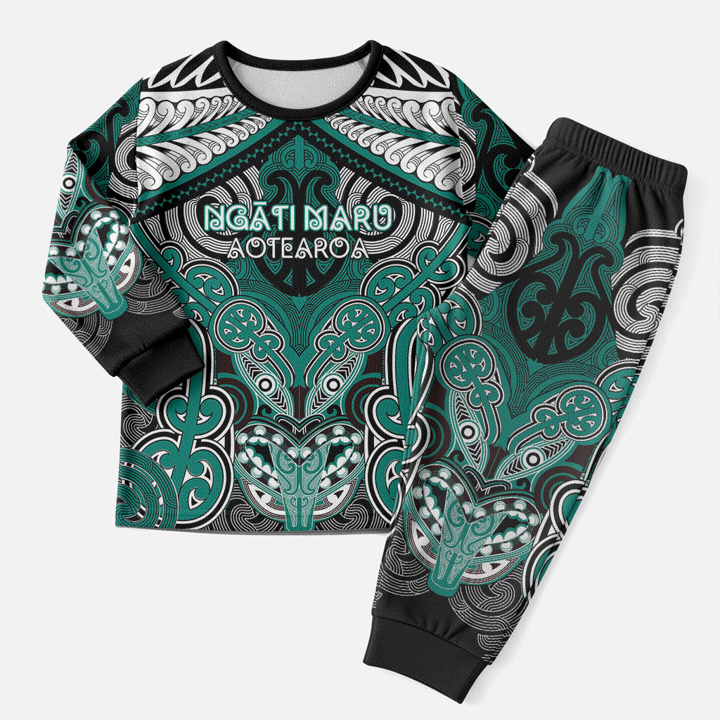 Aotearoa Iwi Ngati Maru Personalised Christmas Pajama Set Maori Kowhaiwhai Pattern