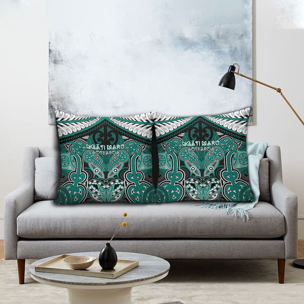Aotearoa Iwi Ngati Maru Pillow Cover Maori Kowhaiwhai Pattern