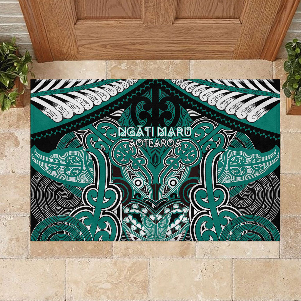 Aotearoa Iwi Ngati Maru Rubber Doormat Maori Kowhaiwhai Pattern