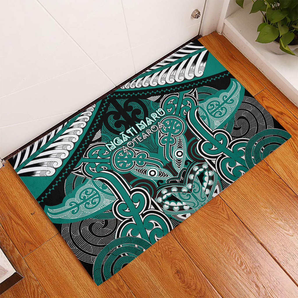 Aotearoa Iwi Ngati Maru Rubber Doormat Maori Kowhaiwhai Pattern